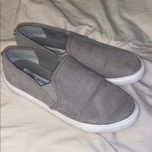 Grey Steve Madden slip ons